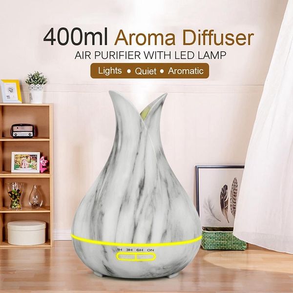essential oils diffusers 400ml air humidifier with remote control marbled grain aroma oil diffuser purifier 7 colors options lamp for home1